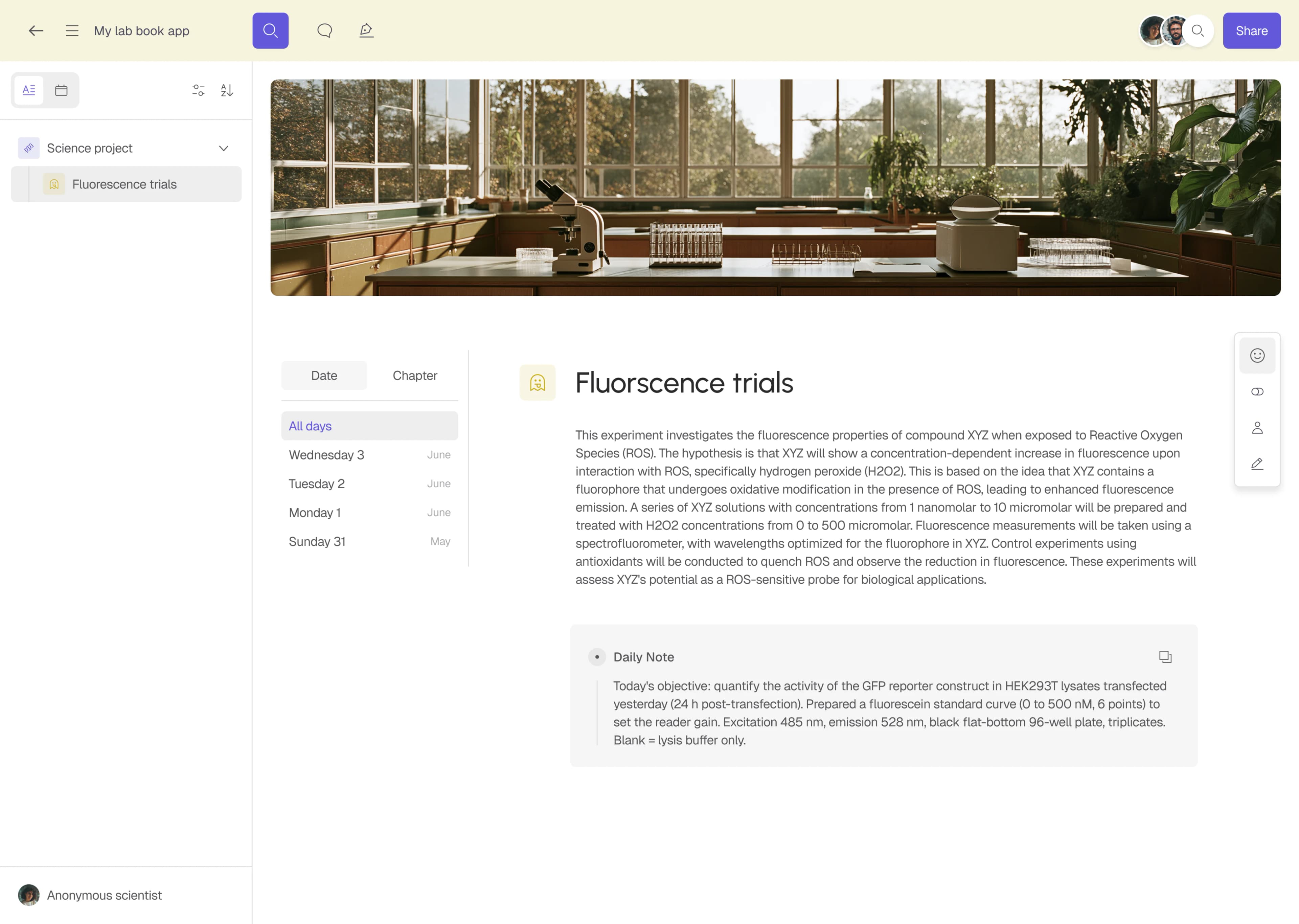 Note screenshot
