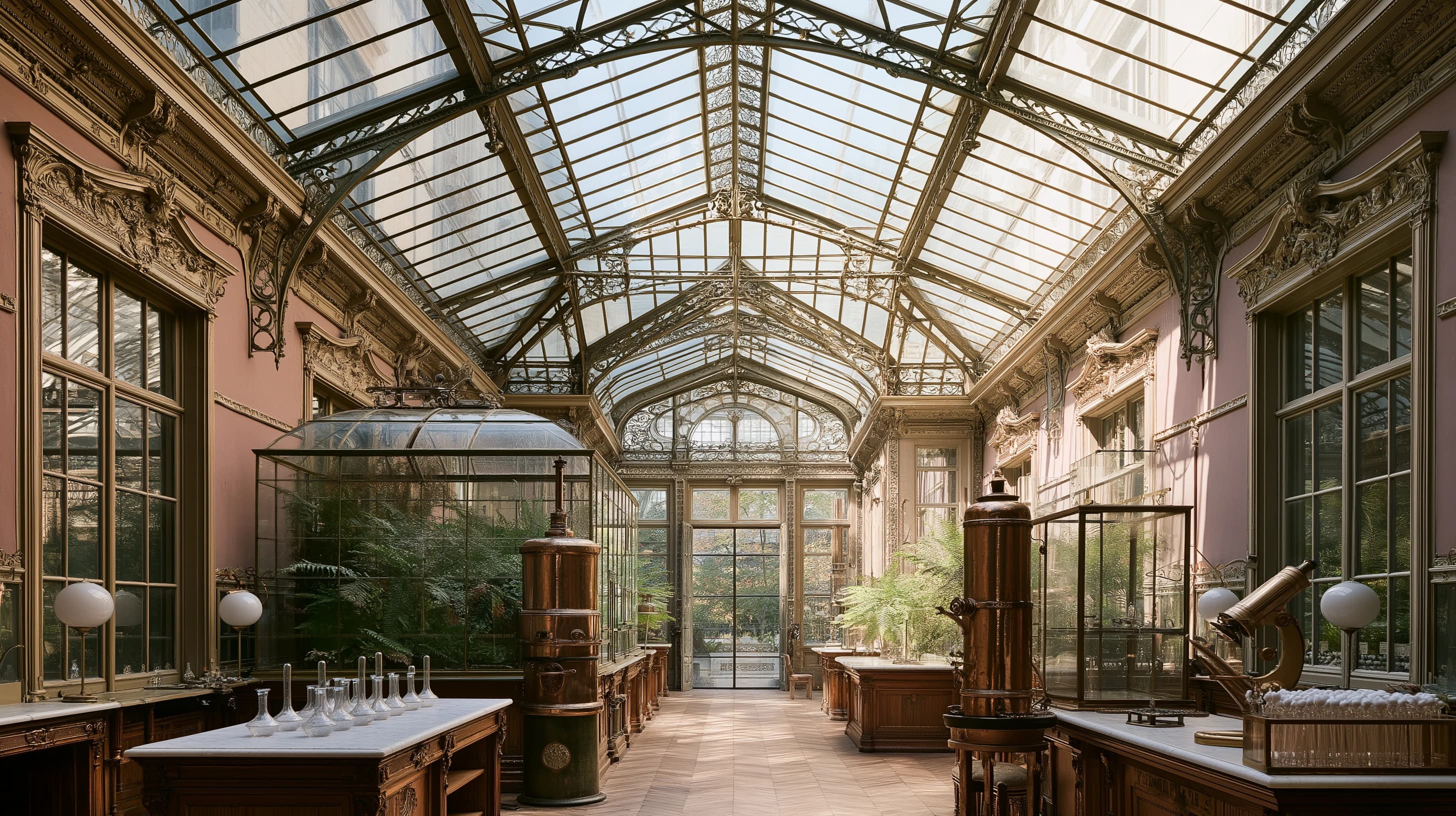 Art Nouveau glasshouse laboratory