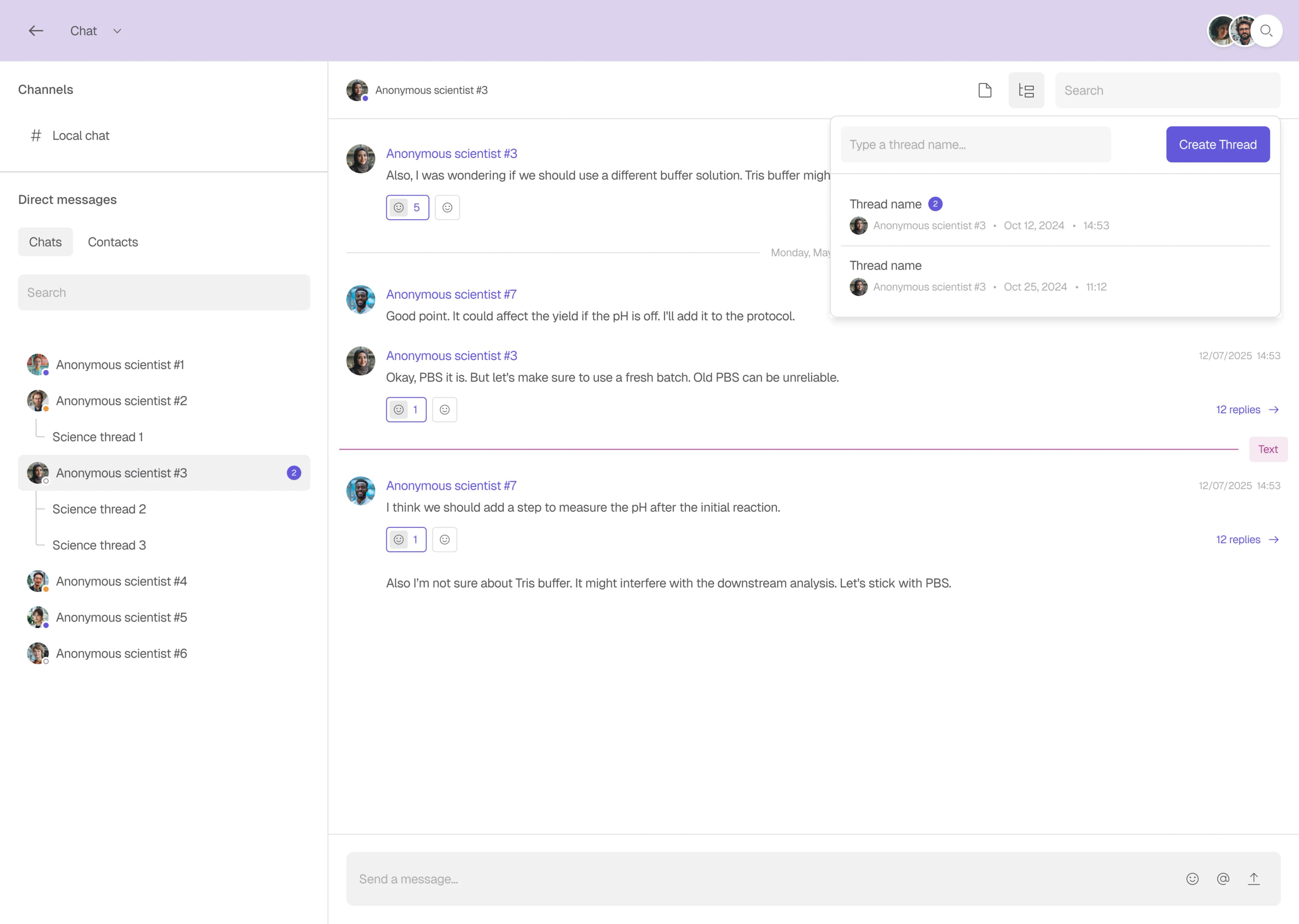 Chat threads