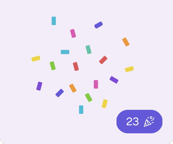 Confetti and celebration counter