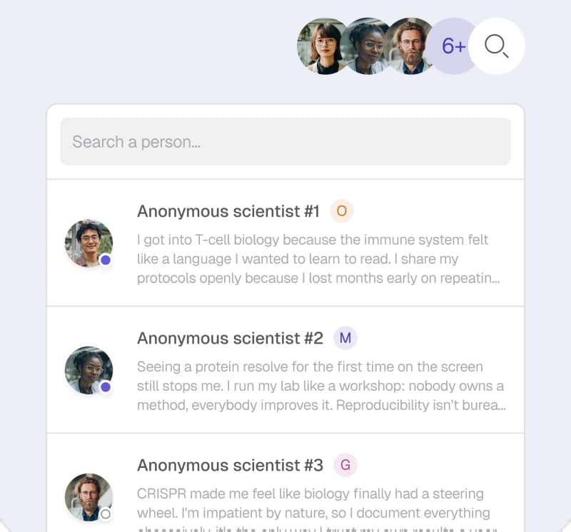 Collaborators list with team avatars