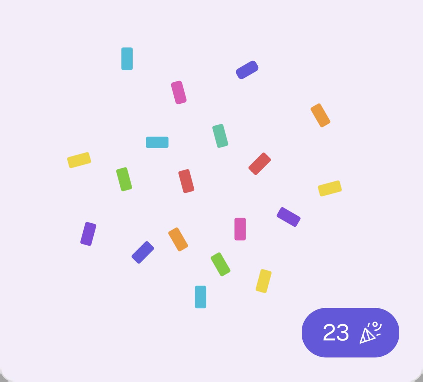 Confetti and celebration counter