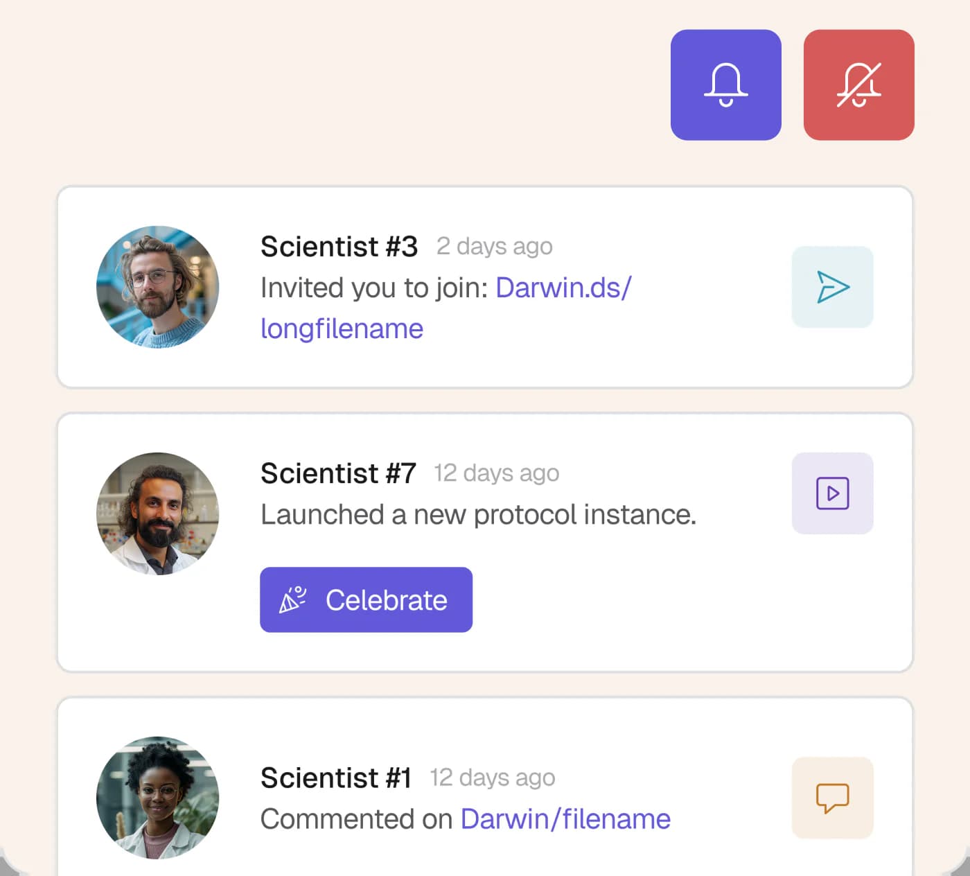 Notification cards