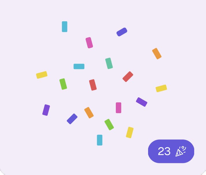 Confetti and celebration counter